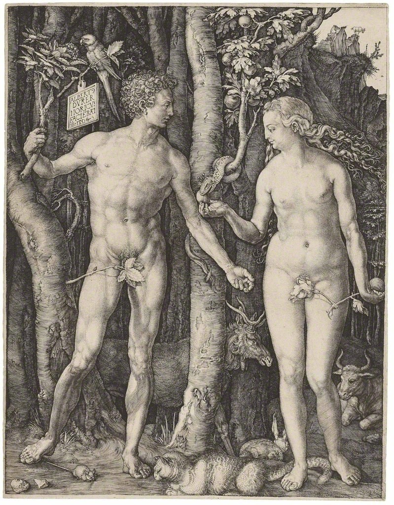 Albrecht Dürer Adam and Eve (B., M,. Holl. 1; S.M.S. 39), 1504 Christie's Old Masters