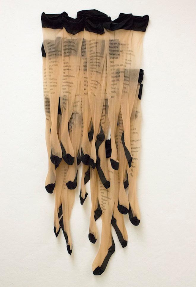 Untitled (Stockings) by Erika Blair Screenprint, 20 x 44 x 1, 2013