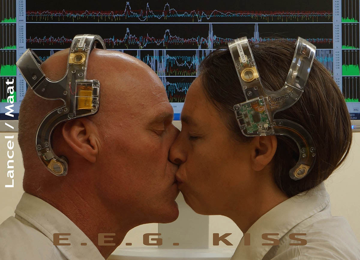 Future Love. Desire and Kinship in Hypernature. Karen Lancel and Hermen Maat, EEG kiss at HeK House of Electronic Arts Basel