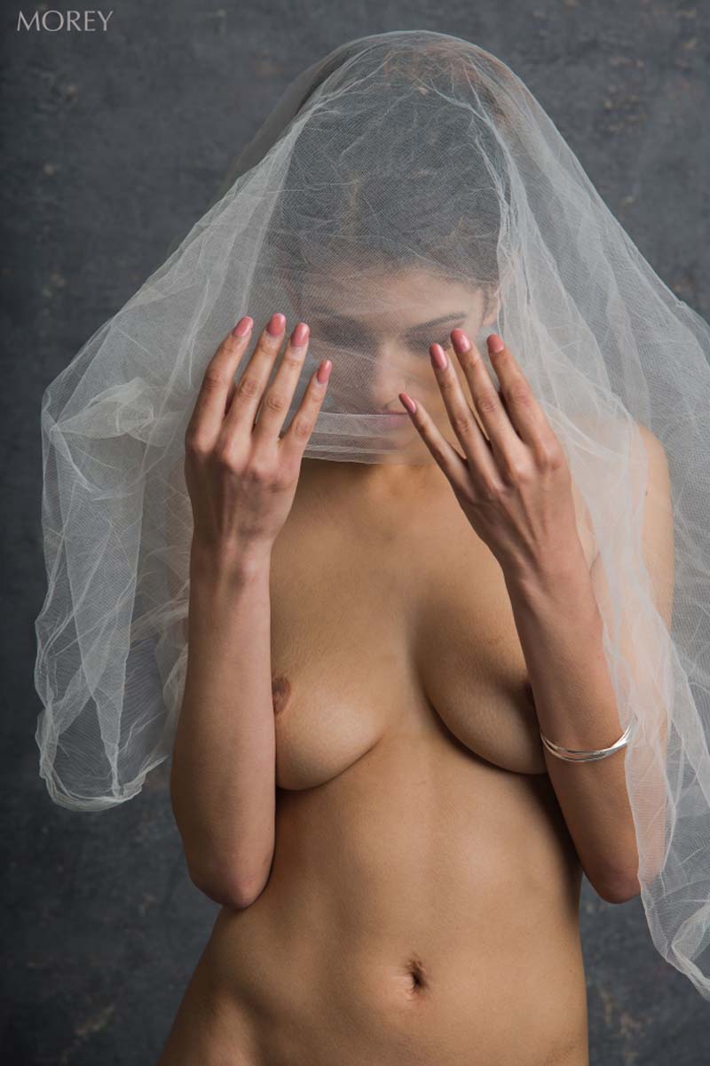 Nude girl wearing Hijab while exposing pussy. Shanoor naked with veil by Craig Morey.